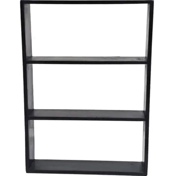 Sort vægreol med 3 hylder